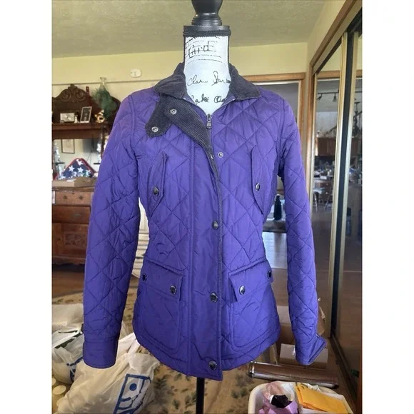 Women's Ralph Lauren Insulated Quilted Purple Jacket Size Petite Small - Picture 1 of 6